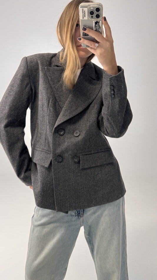 Double-Breasted Blazer Deep Grey