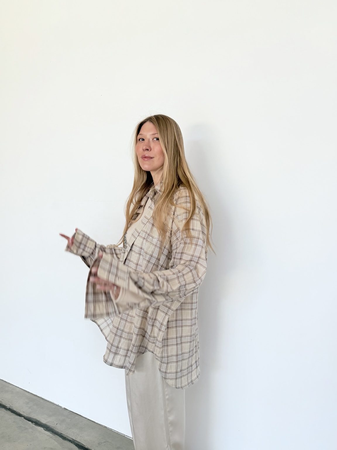 Plaid Shirt Cloud Beige