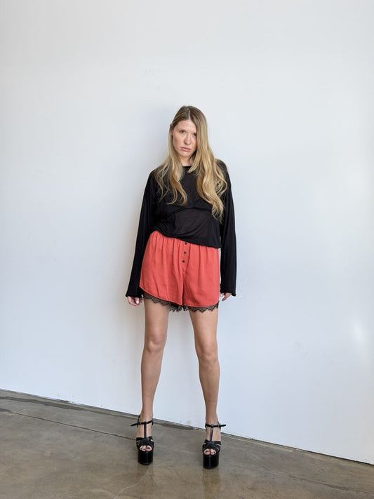 Coral Lace Shorts
