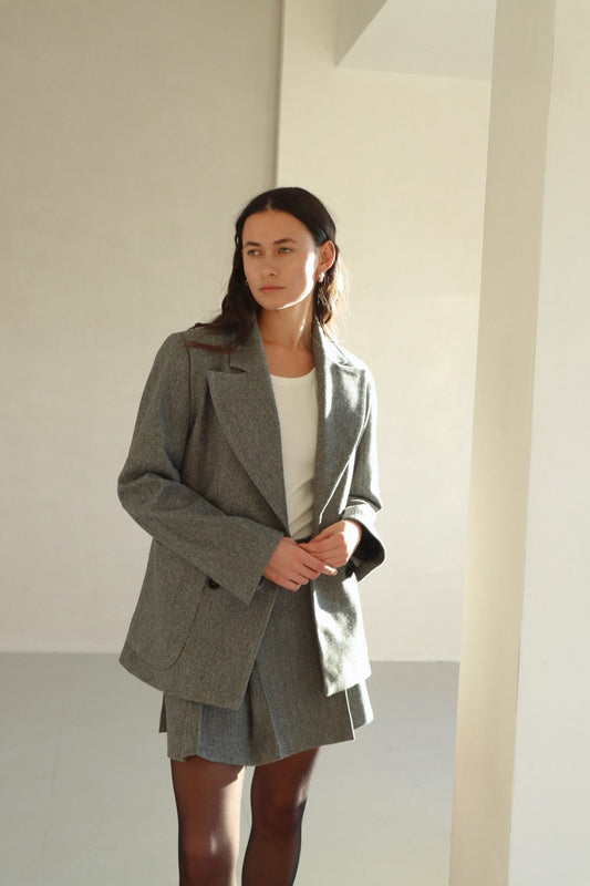 Wool Skirt Light Grey