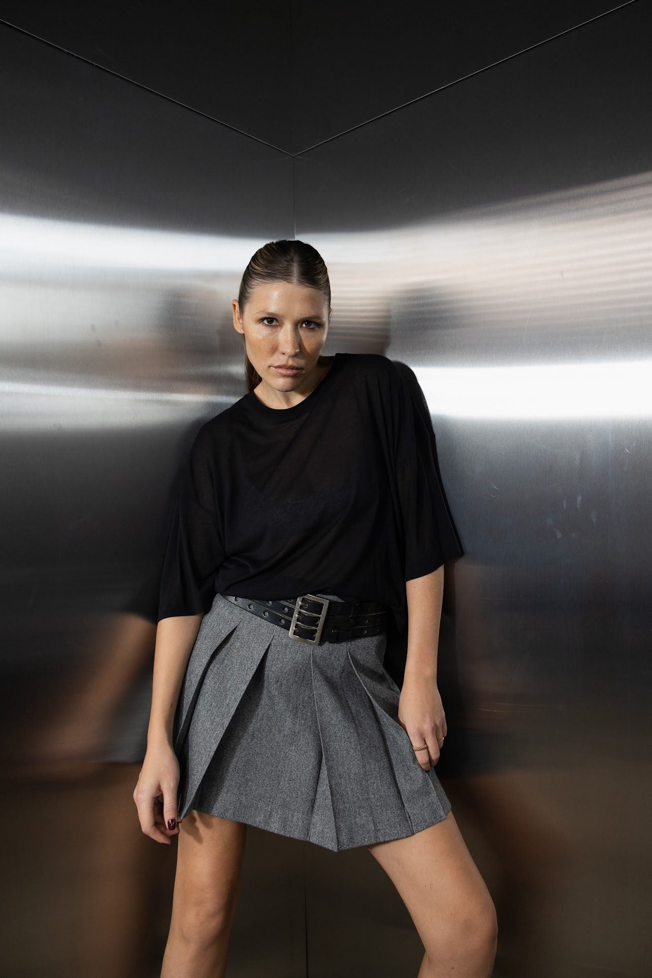 Wool Skirt Light Grey