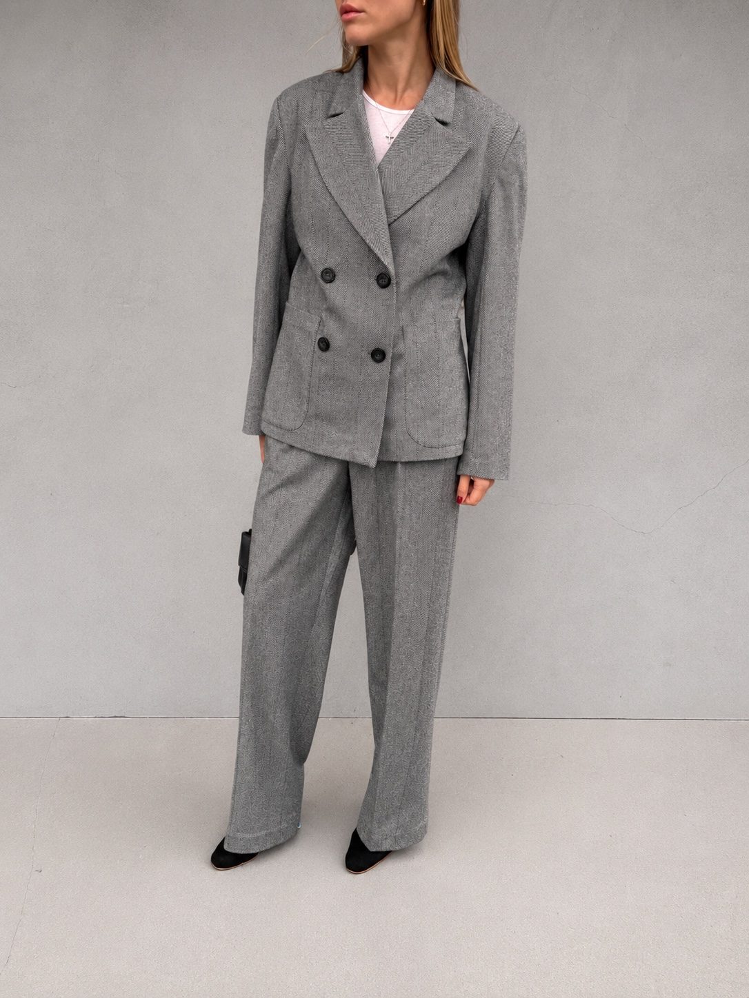 Wool Trousers Light Grey