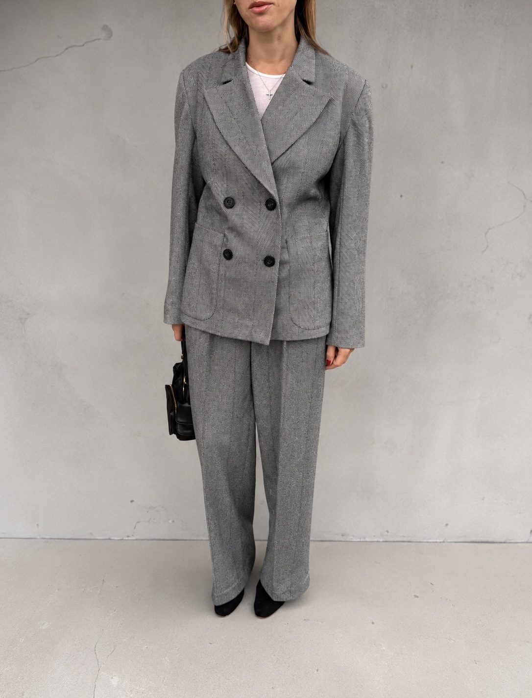 Wool Trousers Light Grey