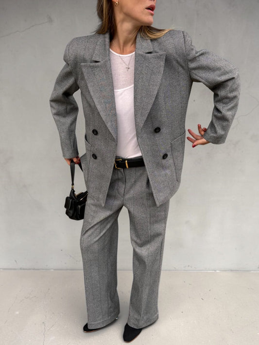 Wool Trousers Light Grey